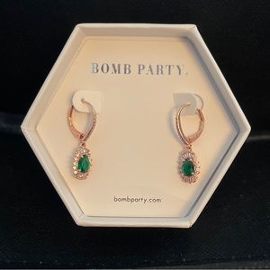 Lab Created Emerald Earrings
